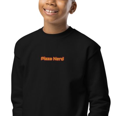 Pizza Nerd Embroidered Youth crewneck sweatshirt